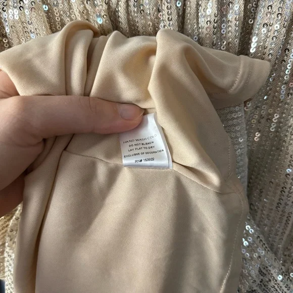 New York & Company Gold Sequin Maxi Skirt Elastic Waist - Picture 7 of 7